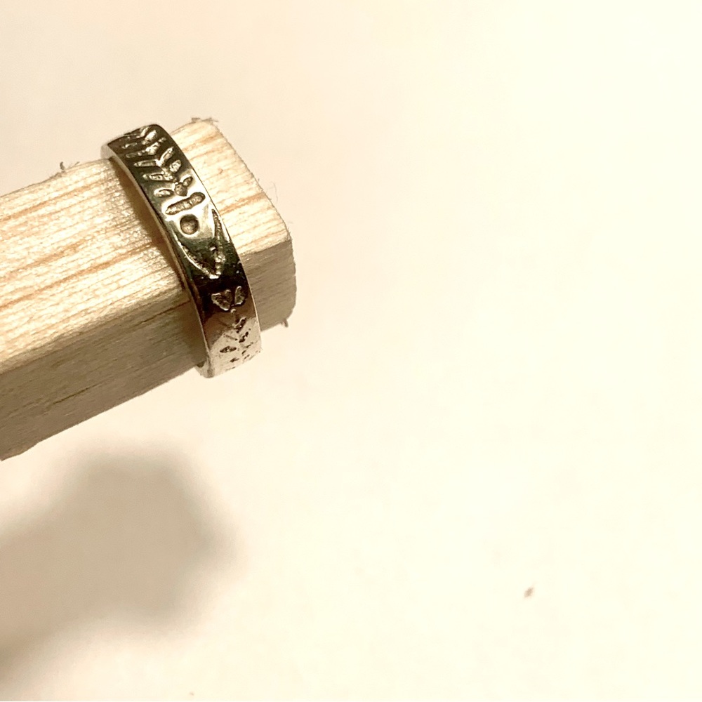 Vintage Native Hand Stamped Sterling Silver Band Ring